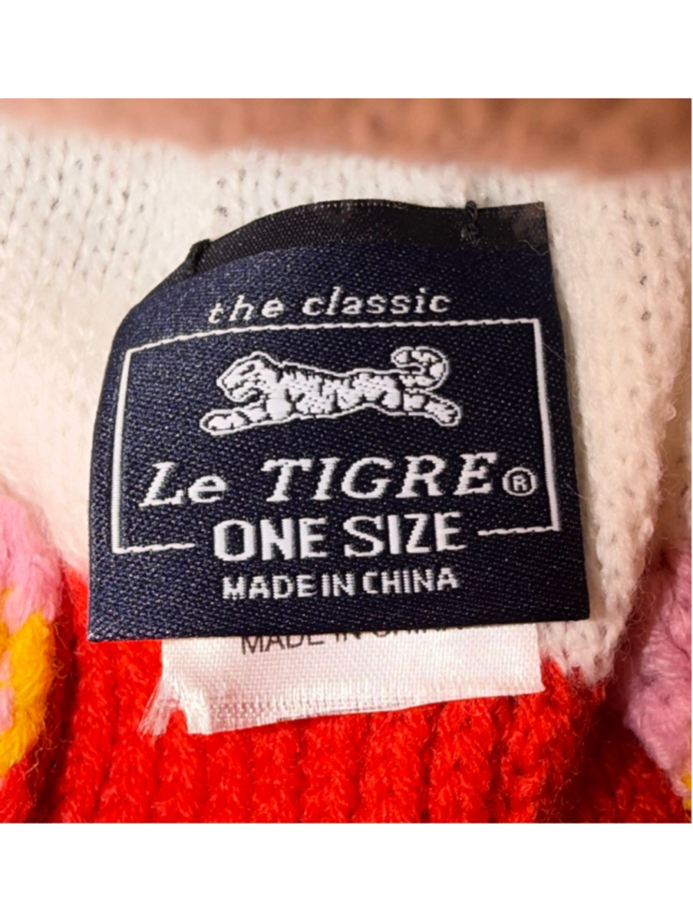 Girl Le Tigre One Size Fair Isle Knit Beanie Winter Colorful Earflaps Ski NWT - Picture 4 of 5